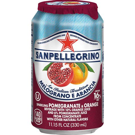 San Pellegrino Pomegranate Orange Soda 11 Oz Can Blue Dog Beverage