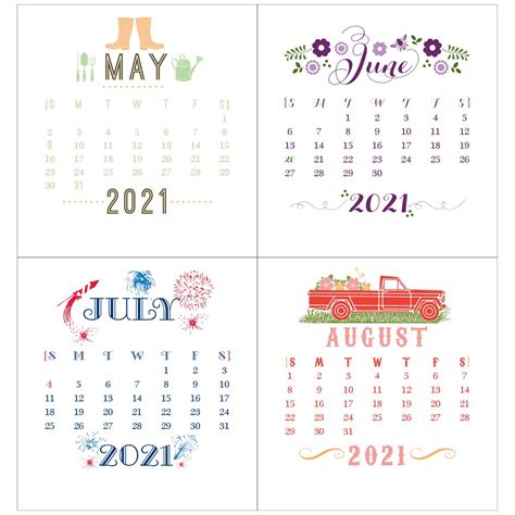 Free 2021 calendars that you can download, customize, and print. 2021 Colorful Mini Desk Calendar