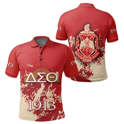 Delta Sigma Theta 1913 Emblem Half Paint Splatter Polo Shirt Annie