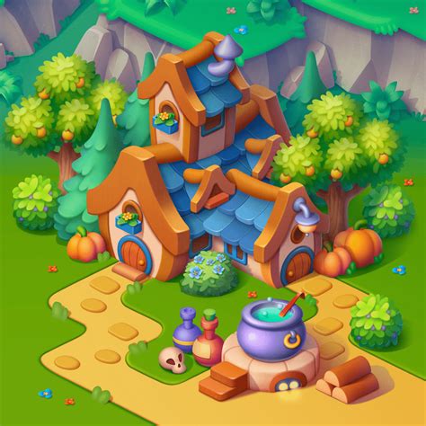 2d Houses In Isometric On Behance Game Art Environment House Cartoon