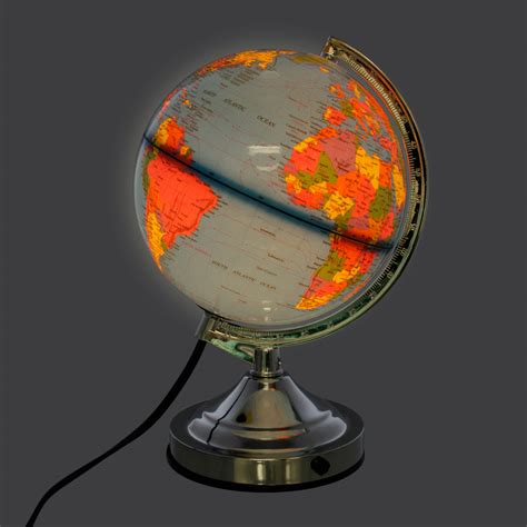 8 Inch 20cm Illuminated Blue Ocean Rotating Desktop World Earth