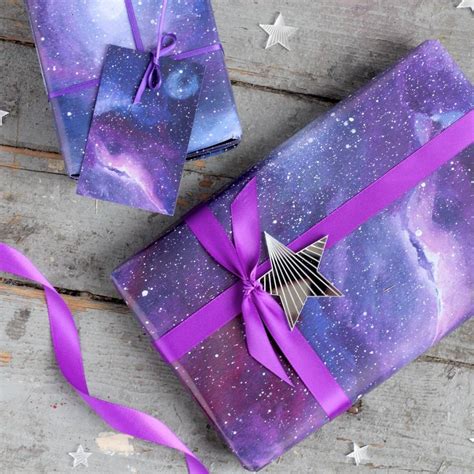 Diygifts #crafty #handmadegiftsideas 03 easy diy handmade gifts ideas from a4 paper with small/tiny paper flowers. Galaxy Gift Wrapping Set By Double Thumbs Up ...