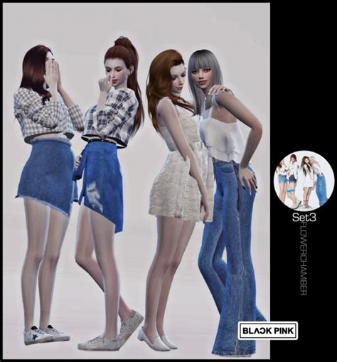 Flower Chamber Black Pink Poses Set Sims 4 Downloads