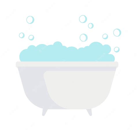 Premium Vector Foam And Bubbles Flat Icon Bathtube On Bathroom