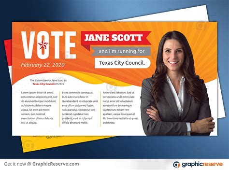 Election Campaign Political Postcard Design Template Graphic Reserve