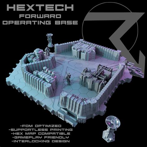 3d File Hextech Forward Operating Base Battletech Compatible Hex