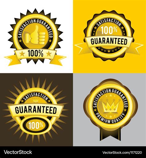 Satisfaction Guaranteed And Premium Quality Gold Vector Image