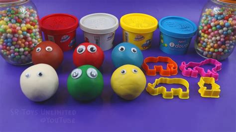Learn Colors And Numbers With 6 Colors Play Doh And Wild Animals Molds