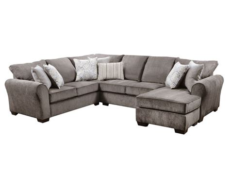 Lowest Price On Simmons Upholstery Harlow Ash 2 Piece Sleeper Sectional