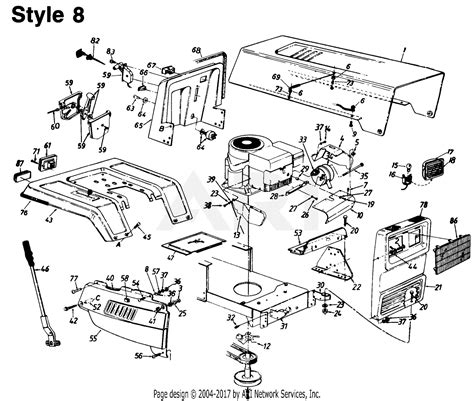 Mtd 130 608 000 1990 Style 8 Parts Diagram For Parts