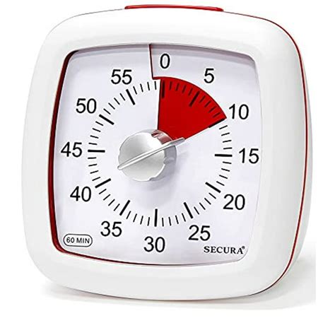 Secura 60 Minute Visual Timer Silent Study Timer For Kids And Adults