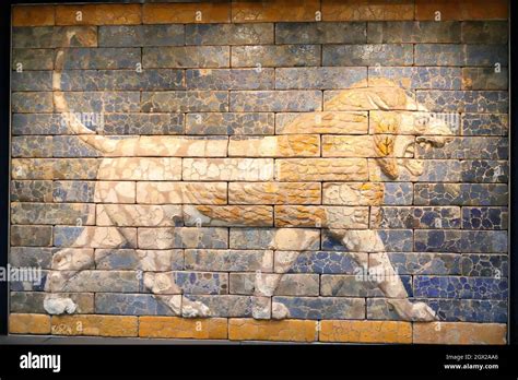 Lion Detail Of The Ishtar Gate British Museum London Uk Stock Photo