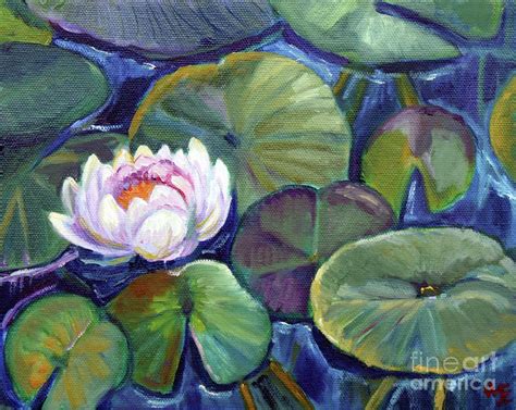 Lily Pads In Pond Study By Hilary England Lily Pads Painting