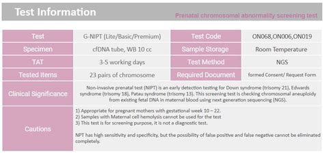 G Niptnon Invasive Prenatal Test