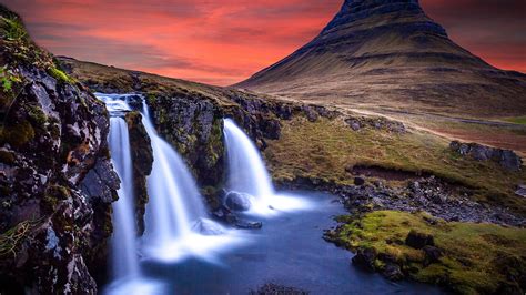 Iceland Kirkjufell Waterfall High Quality Photography Wallpaper