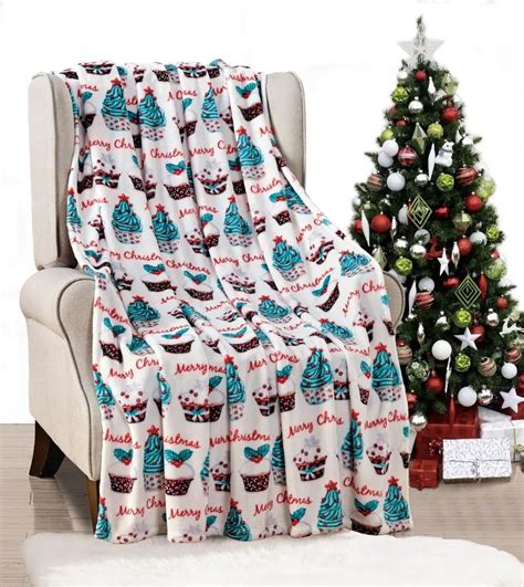 24 Pieces Cupcakes Holiday Throw Design Micro Plush Throw Blanket 50x60