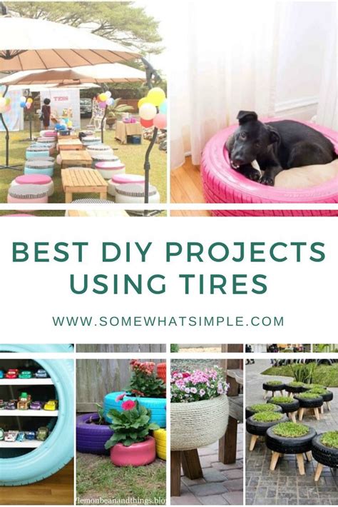 All kinds of ideas on how to change a tire or use old tires to making different projects. Tire Recycling - 10 Amazing DIY Tire Projects | Somewhat Simple in 2020 | Cool diy projects, Fun ...