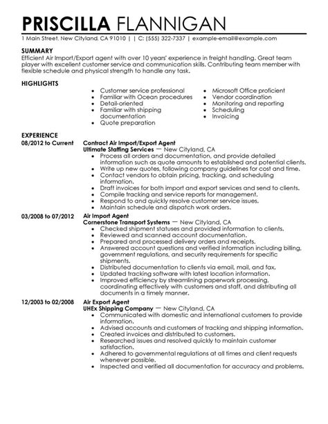 Export / import specialist resume examples & samples. Air Import Export Agent Resume Examples | Government ...