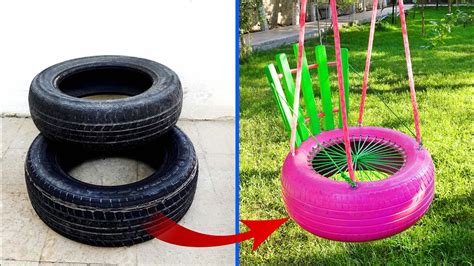 How To Make A Swing Of Old Tire At Home Diy Swing Tyre Youtube