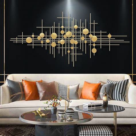 D Coration Murale En M Tal Du Milieu Du Si Cle Abstrait Bar Dots Gold Art Homary Metal Wall