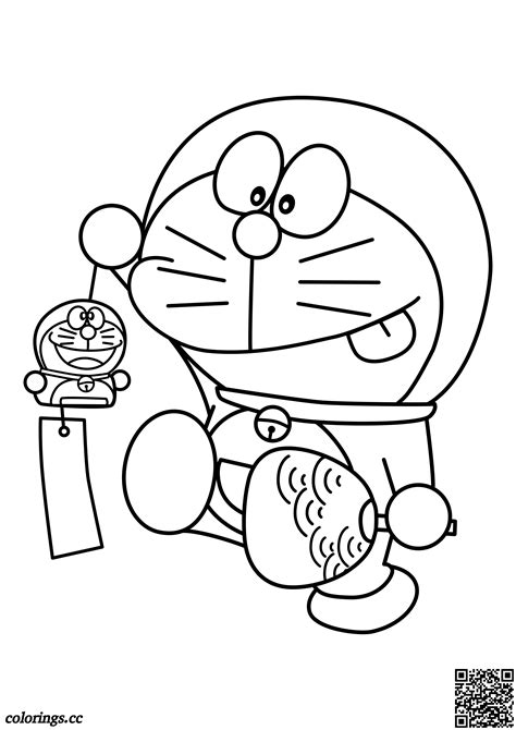 Doraemon con souvenirs libro de colorear, Doraemon libro de colorear