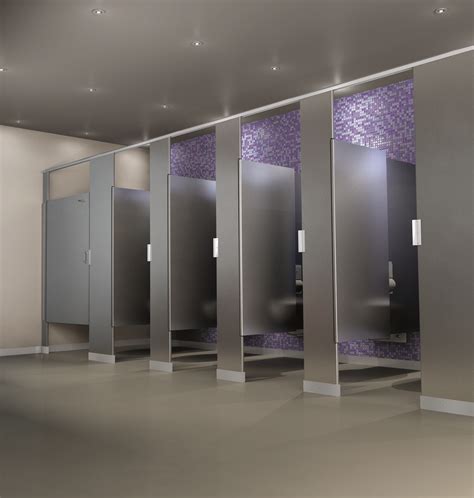 Scranton Products Hiny Hider Toilet Partition Shown In Stainless Steel With A Brushed Finish Ada