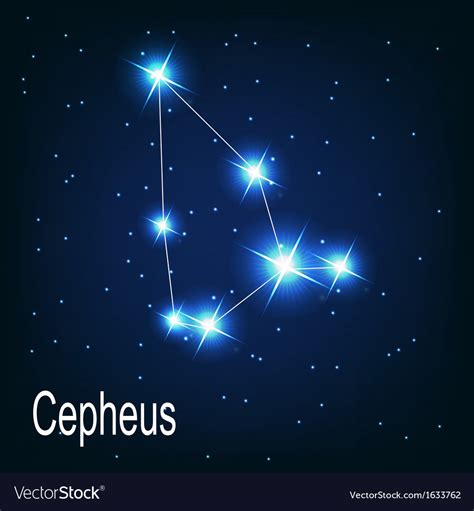 Constellation Cepheus Star In The Night Sky Vector Image