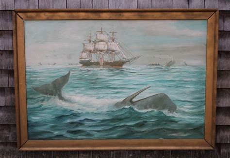 Humbero Da Silva Fernandes Folk Art Whales Whaling Whaler Ship Oil