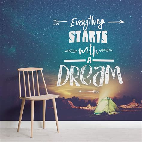 The Design Of Our Starts With A Dream Inspirational Quote Wallpaper