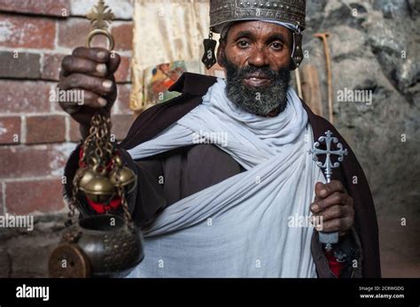 Portrait Of An Ethiopian Orthodox Priest Holding A Cross In Nakuto Lab