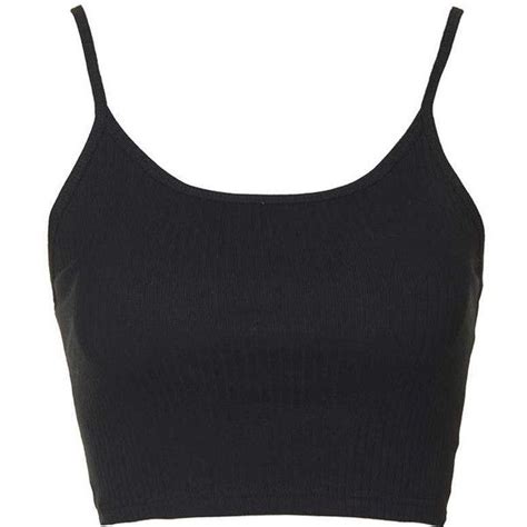Topshop Cropped Ribbed Cami Found On Polyvore Featuring Tops Crop Tops Shirts Tank Tops