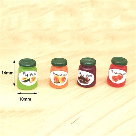 4pcs 1 12 Dollhouse Miniature Accessories Mini Fruit Jam Simulation Kitchen Food Condiment Toys