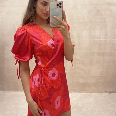 Never Fully Dressed Womens Pink And Red Dress Depop