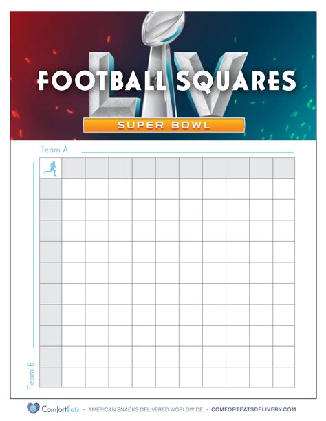 Free Printable Super Bowl Squares Printable Templates Wonderland