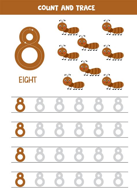 Number 8 Trace Worksheet Free Tracing And Writing Number 8 Worksheet