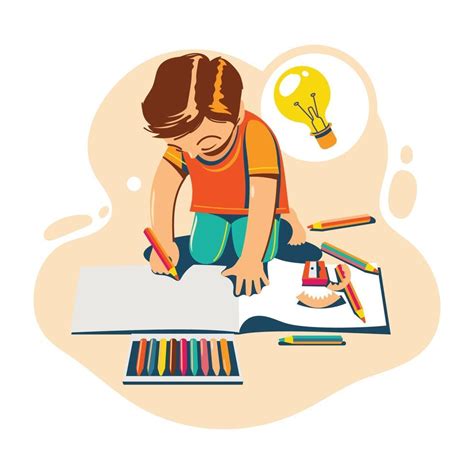 Child Drawing With Color Pencils Concept For Back To School 2403927
