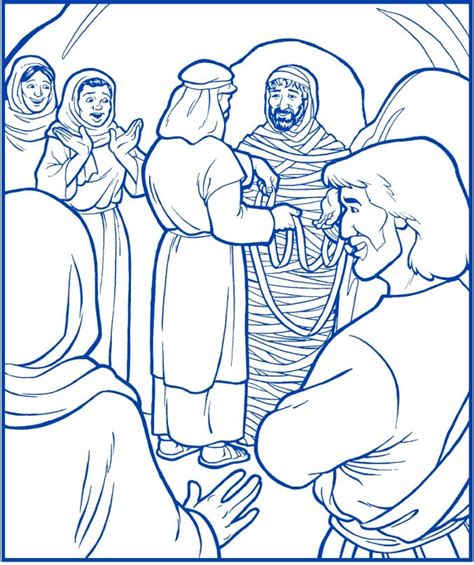 Lazarus is resurrected, raised from the dead. Jesus Raises Lazarus From The Dead - Coloring Page ...