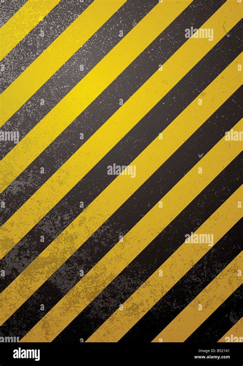 Traditional Black And Yellow Warning Background With Grunge Effect