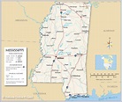 Map of the State of Mississippi, USA - Nations Online Project