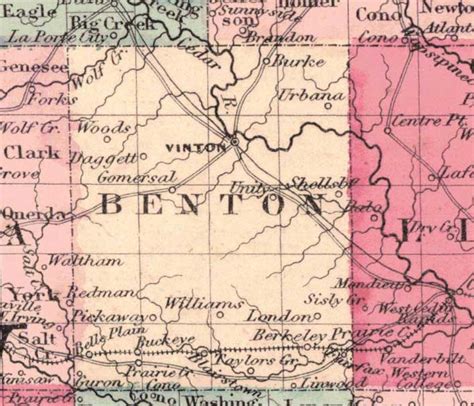 1864 Map Of Benton County Iowa