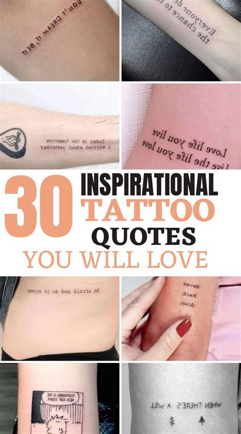 30 Inspirational Tattoo Quotes Inspirational Tattoo Quotes Meaningful Tattoo Quotes Cute