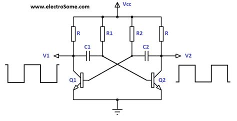 Astable Multivibrator Transistors Under Repository Circuits 43223