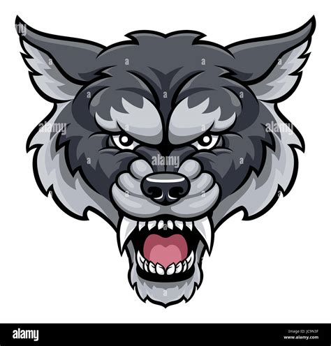 An Angry Wolf Sports Mascot Animal Character Stock Photo Alamy