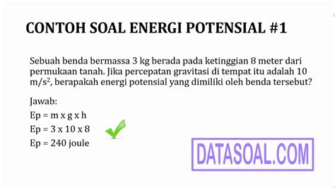 Contoh Soal Energi Potensial