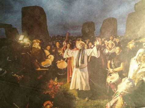 Druid Celebration Winter Solstice At Stonehenge 2014 Not A Painting