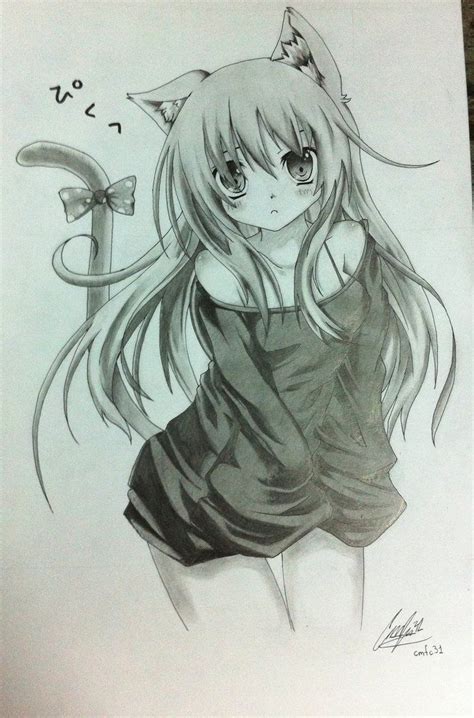 Anime Cat Girl Drawing