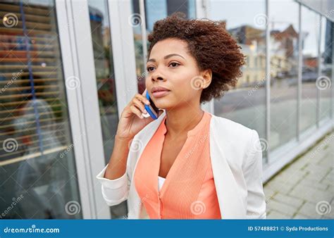African Businesswoman Calling On Smartphone Stock Image Image Of Office African 57488821