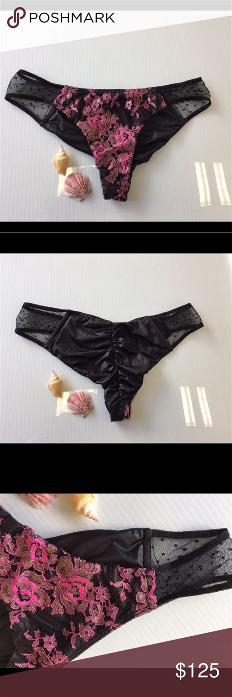 Beach Bunny Black Pink Lace Bikini Bottoms Small Lace Bikini Beach Bunny Bikinis