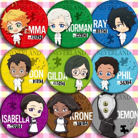 The Promised Neverland Cosplay Badge Acrylic Brooch Pins Collection