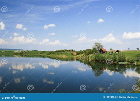 Beautiful Blue Water Lake With Sky Reflection Stock Photo Image Of
